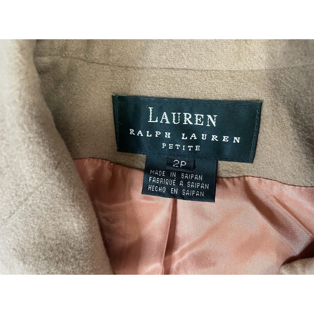 Vintage Lauren Ralph Lauren Wool Camel Hair Women's 2P Coat Jacket Blazer Suit - Picture 3 of 9
